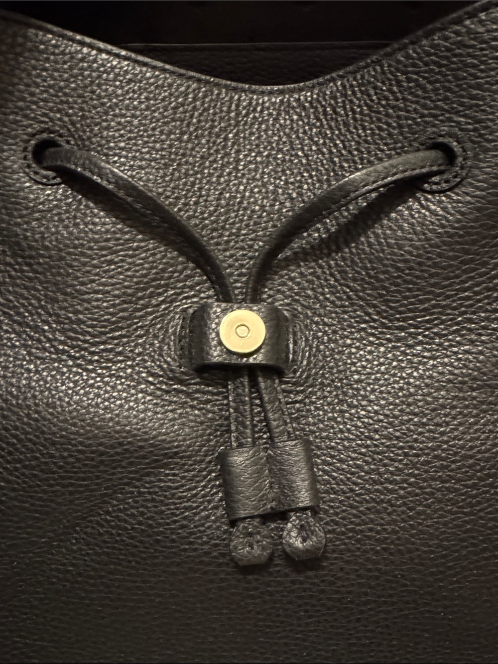 kate spade Black Pebbled Leather Drawstring Backpack - Picture 2 of 4